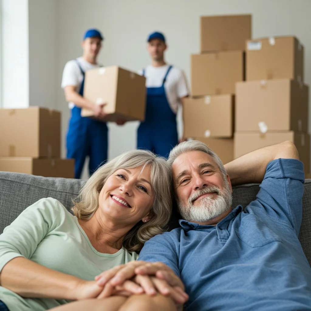 Professional Movers Helping Senior