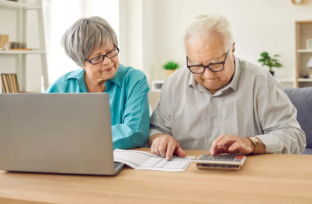 Senior Man Calculating